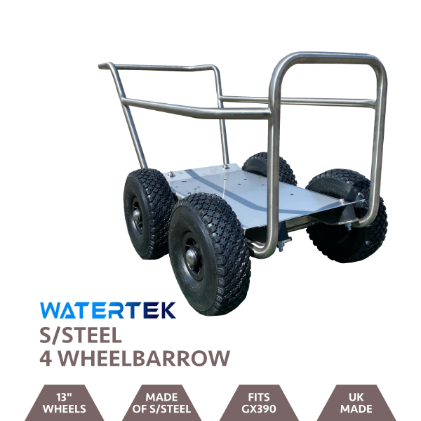 Stainless Steel Valspar Wheelbarrow Trolley with Four Wheels
